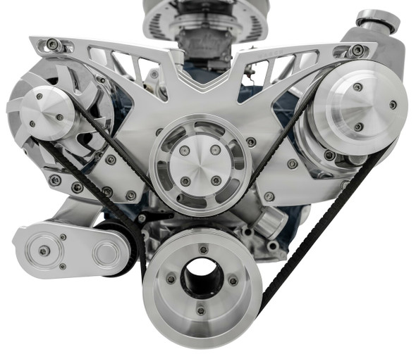 Small Block Ford Pro-Track All Inclusive Serpentine System, Non AC, Clear