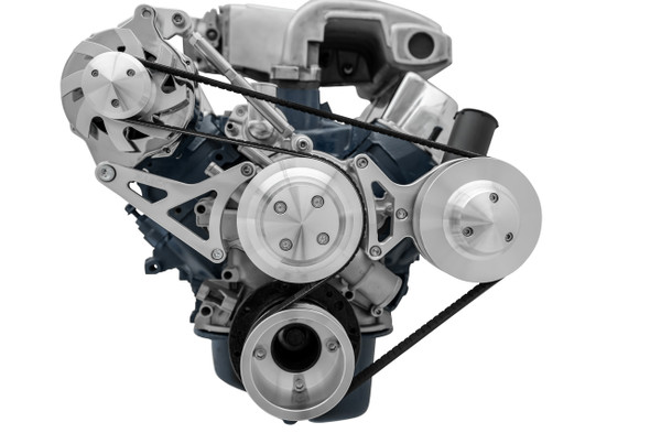 Small Block Ford Deluxe Serpentine Conversion Kit, Clear, PS