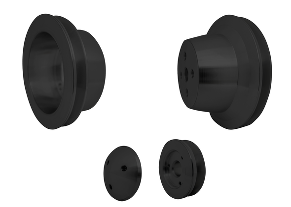 Small Block Ford Performance Ratio V-Belt Pulley Kit (1V) [3 Bolt; Early], Black
