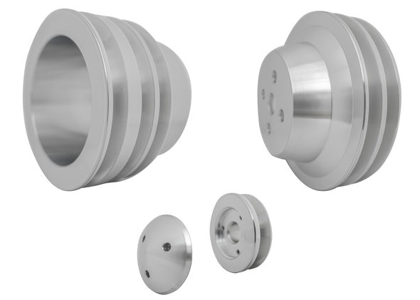Small Block Ford Performance Ratio V-Belt Pulley Kit, Clear