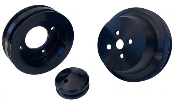 Big Block Ford Performance Ratio V-Belt Pulley Kit, Black
