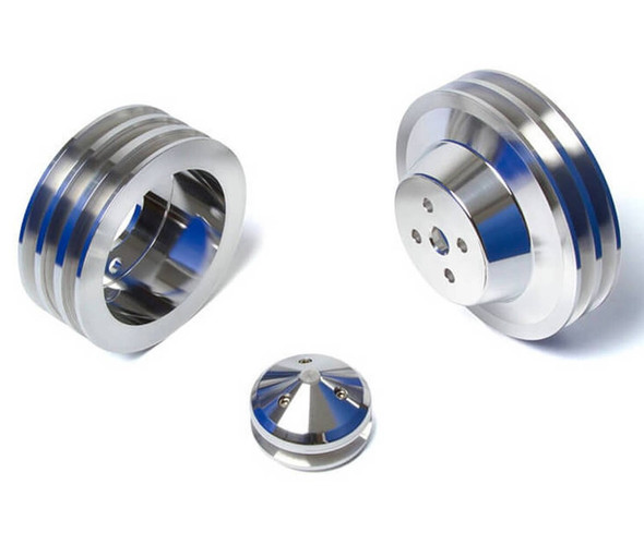Ford FE Performance Ratio V-Belt Pulley Kit (3V), Clear