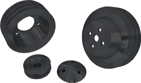 Ford FE High Flow V-Belt Pulley Kit (2V), Black