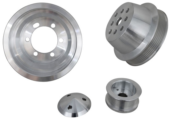 Big Block Chrysler Serpentine Pulley Kit for Fluid Dampers (1V), Clear