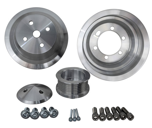 Small Block Chrysler Serpentine Pulley Kit for Fluid Dampers (2V), Clear
