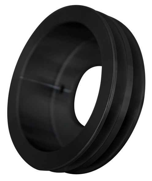 Pontiac V-Belt Crankshaft Pulley, Black, Angle