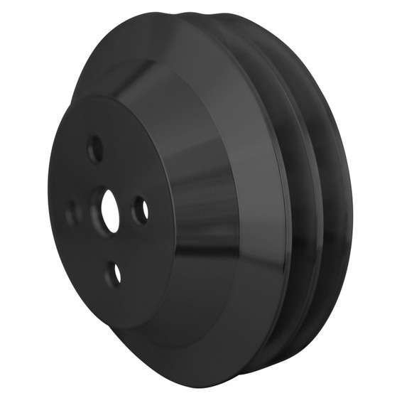 Oldsmobile 350/455 V-Belt Water Pump Pulley (2V), Black, Angle
