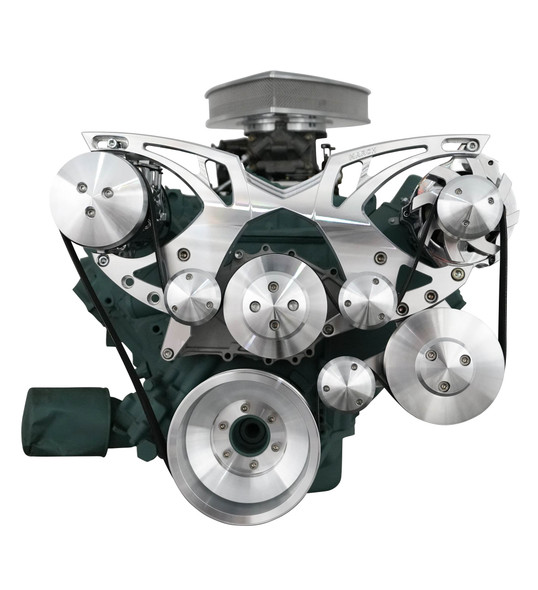 Buick 400/430/455 All Inclusive Style Track Serpentine System, Front, Clear