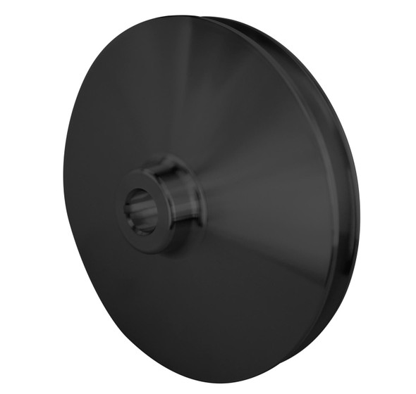 Chevy LWP & Chrysler Saginaw Keyway Power Steering V-Belt Pulley, Black, Angle