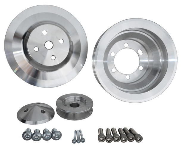Chrysler Small Block Fluid Damper V-Belt Pulley Kit, Clear