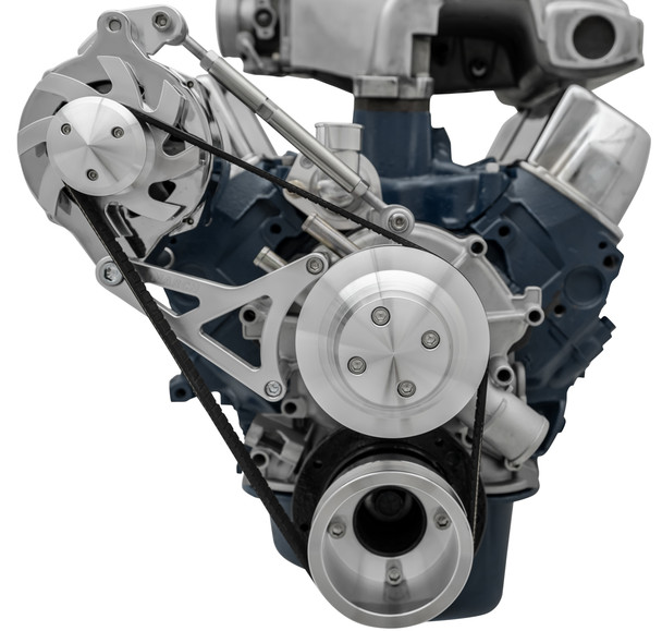 Small Block Ford Deluxe Serpentine Conversion Kit - Alternator Only, Clear, Front