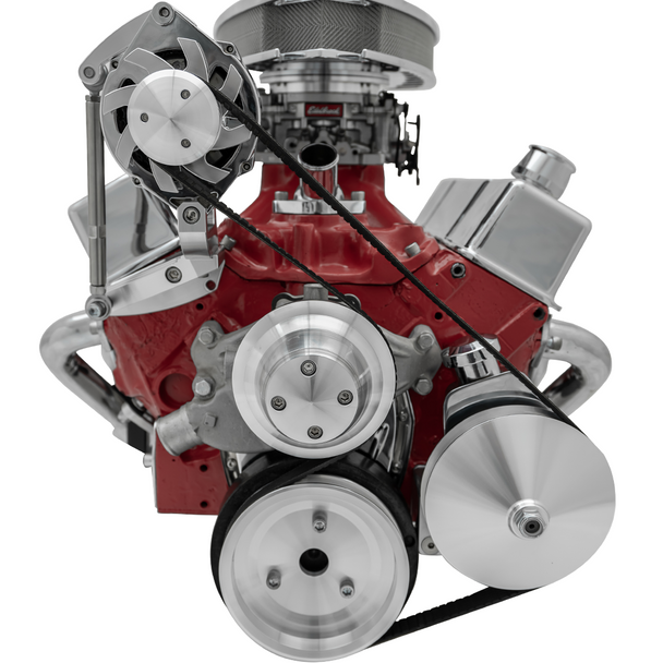 Small Block Chevy Serpentine Conversion Inward Mount Ultra, Saginaw, Front