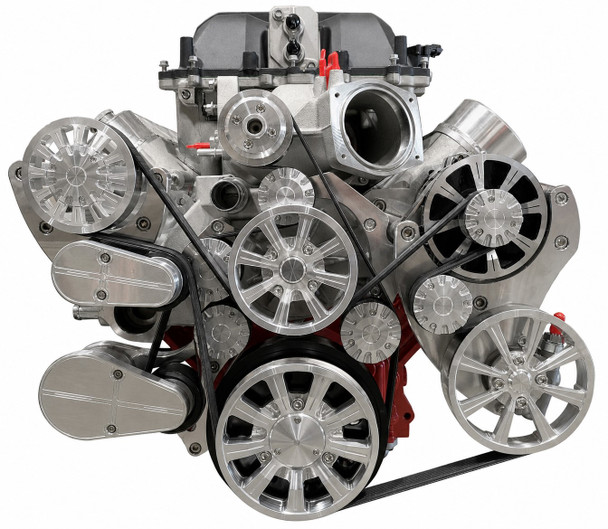 Chevy LSA Supercharged Evolution Serpentine System - Polished AC