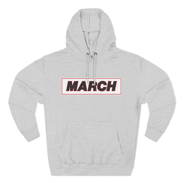 March Performance White Logo Hoodie