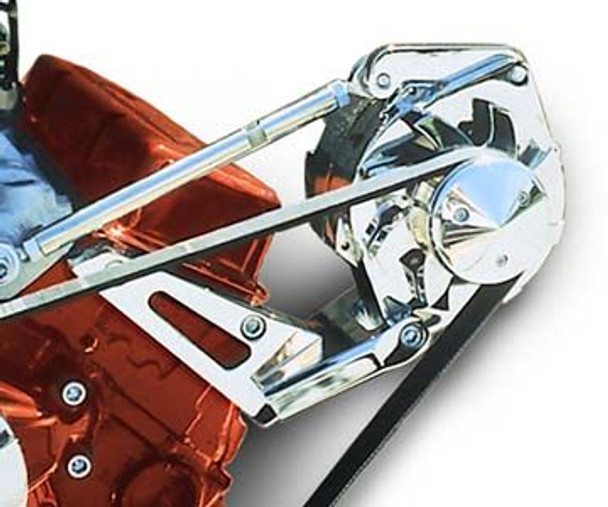 Small Block Chevy Deluxe Outward Mount Driver's Side Alternator Bracket for Short Water Pumps