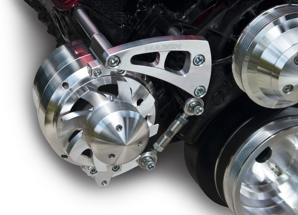 Small Block Chevy Long Water Pump Ultra Mid-Mount Alternator Bracket