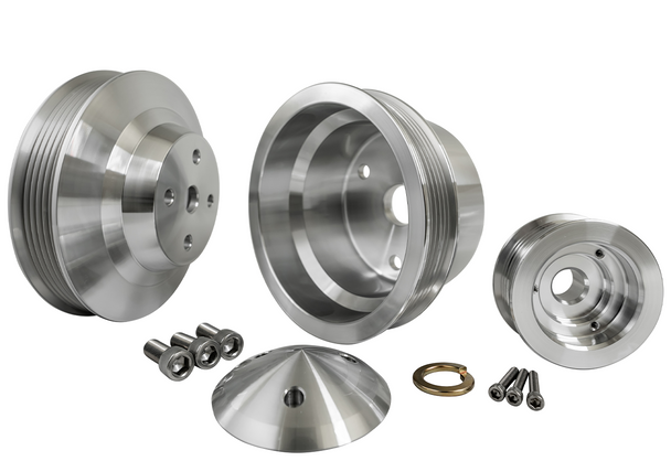 Small Block Chevy Long Water Pump Performance Ratio Serpentine Pulley Kit