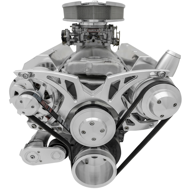 Big Block Chevy Style Track All Inclusive Serpentine System, Clear