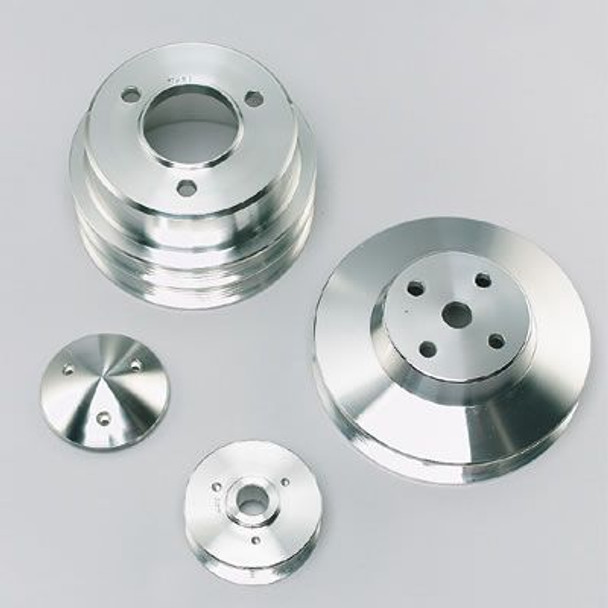 Big Block Chevy Serpentine Performance Ratio Pulley Kit for Long Water Pumps (2V Crank, 1V WP)