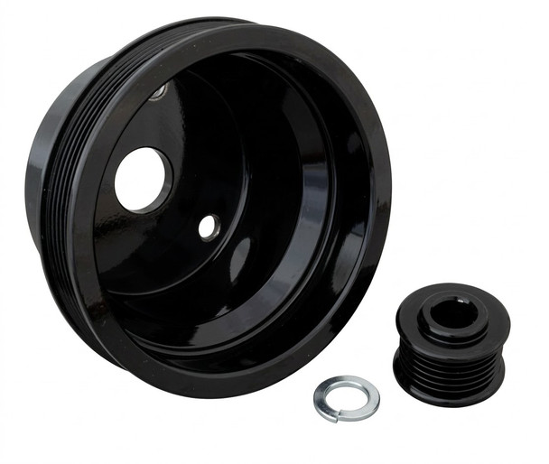 1988 - 2000 Chevy Truck Big Block Power & Amp Series Pulley Kit, Black