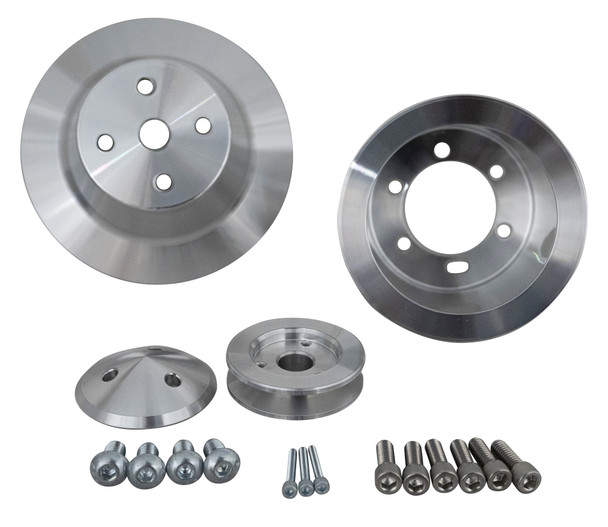 Small Block Chrysler Performance Ratio V-Belt Pulley Kit (2V), Clear
