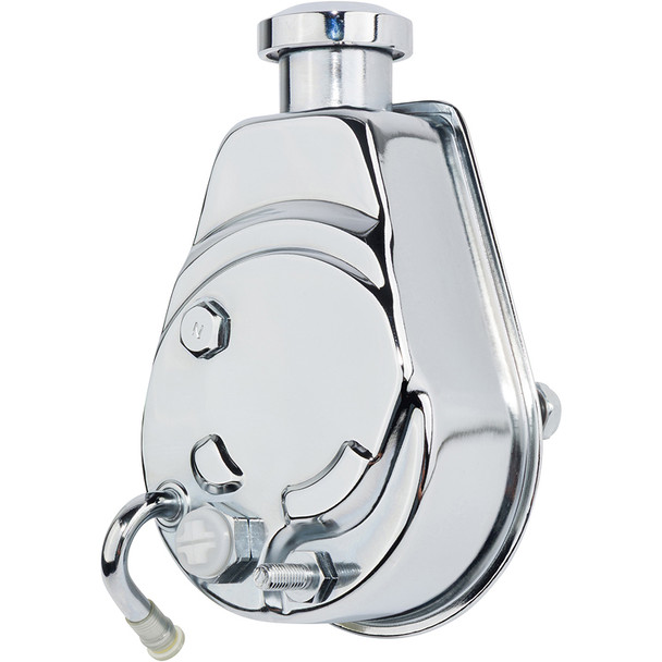Ultra Series Saginaw Keyway Style Power Steering Pump Chrome Finish