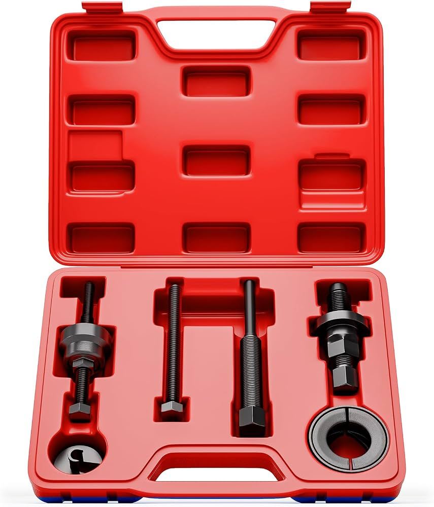 A power steering pulley puller and installer tool set