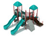 Custom Colors - Teal Roofs/Slides, Brick Red Posts/Rails, Gray/Teal Panels and Climbers