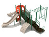 Custom Colors - Rainforest Green Posts/Rails, Beige Slides/Climber, Burnt Orange Panels