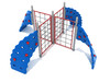 4 Panel Rope Challenger Climber - Silver Posts/Brick Red Rails/Pacific Blue Plastic/Primary Red Handholds