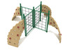 4 Panel Rope Challenger Climber - Rainforest Green Posts and Rails/Beige Plastic/Terra Cotta Handholds