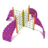 4 Panel Rope Challenger Climber - Orange Posts/Lime Green Rails/Plum Plastic/Orange Handholds
