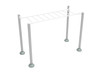 Single Station Horizontal Ladder - White Rails/Silver Posts Single Station Horizontal Ladder - White Rails/Silver Posts