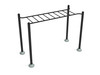 Single Station Horizontal Ladder - Matte Black Rails and Posts