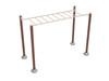 Single Station Horizontal Ladder - Sand Dollar Rails/Brown Posts