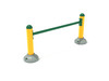 Single Station Push Up Bar - Rainforest Green Rails/Sunglow Yellow Posts