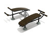 Double Station Sit Up Bench - Matte Black Rails/Silver Posts