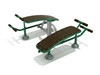 Double Station Sit Up Bench - Rainforest Green Rails/Silver Posts