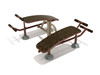 Double Station Sit Up Bench - Brown Rails/Sand Dollar Posts