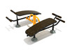 Double Station Sit Up Bench - Matte Black Rails/Sunglow Yellow Posts