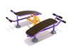 Double Station Sit Up Bench - Purple Rails/Sunglow Yellow Posts