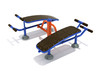 Double Station Sit Up Bench - Cobalt Blue Rails/Orange Posts