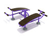 Double Station Sit Up Bench - Purple Rails and Posts