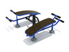 Double Station Sit Up Bench - Cobalt Blue Rails/Matte Black Posts