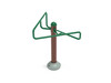 Double Station Stretching Post - Rainforest Green Rails/Brown Post