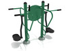 Double Station Pendulum Swing with Leg Lift - Matte Black Rails/Rainforest Green Post