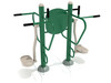 Double Station Pendulum Swing with Leg Lift - Sand Dollar Rails/Rainforest Green Post