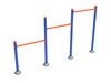 Triple Station Inclined Chin-Up Bars - Orange Rails/Cobalt Blue Posts