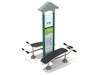 Royal Double Station Sit Up Bench - Sand Dollar Rails/Rainforest Green Post