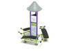 Royal Triple Station Sit Up Bench - Lime Green Rails/Purple Posts